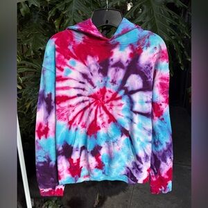 Brandy Melville Tie-Dye Hoodie - Red, Blue, Purple